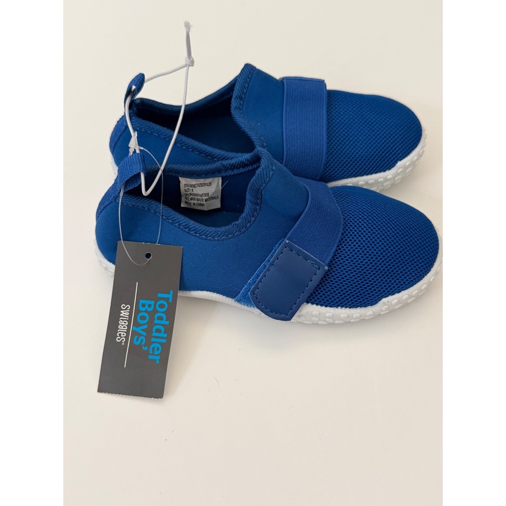 Swiggles‎ Toddler Boys Blue Mesh Water Shoes Slip On Size 8 NEW
